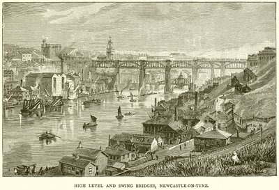 Hoog niveau en draaibruggen, Newcastle-on-Tyne door English School