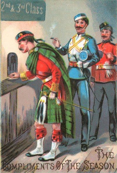 Hooglander militair, kerstkaart door English School