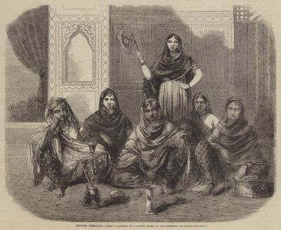 Hindoe vrouwen (gravure) door English School