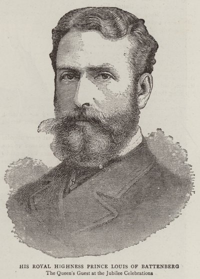 Zijne Koninklijke Hoogheid Prins Louis van Battenberg (gravure) door English School