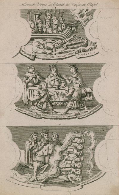 Historisch Fries in de Kapel van Edward de Belijder door English School