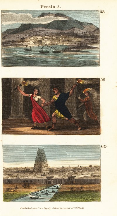 Historische uitzichten van Perzië (Iran) door English School