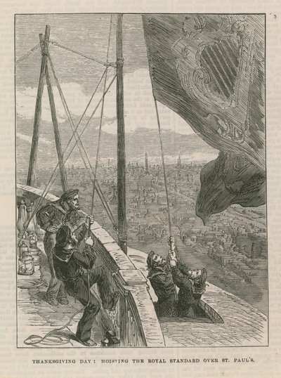 Het hijsen van de Koninklijke Standaard boven St Paul