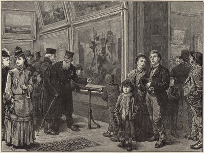 Vakantiemensen in de National Gallery door English School