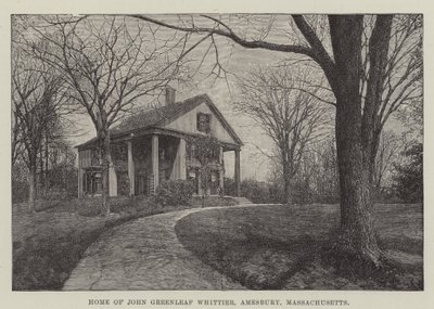 Huis van John Greenleaf Whittier, Amesbury, Massachusetts door English School