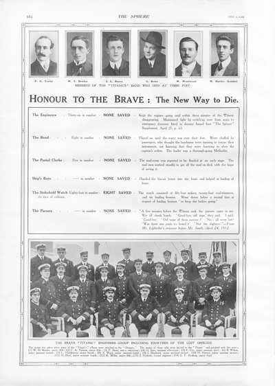Eer aan de dapperen: de nieuwe manier om te sterven, uit The Sphere, 04 mei 1912 door English School