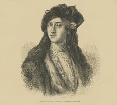 Horatio Walpole van een authentiek portret (gravure) door English School