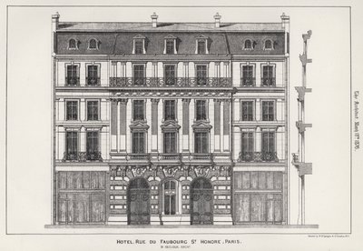 Hotel, Rue Du Faubourg St Honore, Parijs door English School