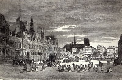 Hotel de Ville, Parijs, 1847 door English School