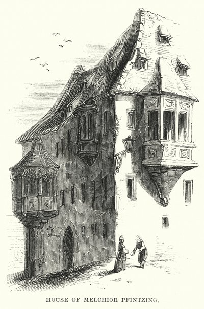 Huis van Melchior Pfintzing (gravure) door English School