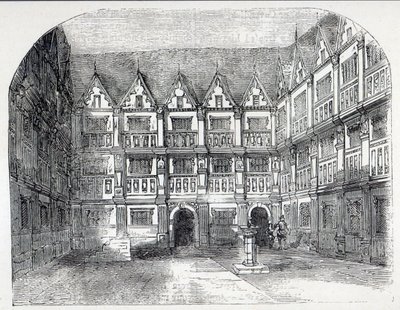 Huis van Sir Thomas Gresham, in Bishopsgate Street, Londen door English School