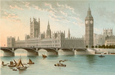 Houses of Parliament en Westminster Bridge door English School