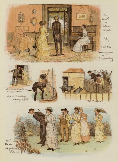 Hoe Tankerville Smith een huisje op het platteland nam (chromolitho) door English School
