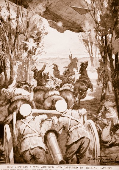 Hoe Zeppelin 5 werd verwoest en gevangen door Russische cavalerie door English School