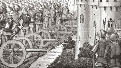 Hoe de Graaf van Foix sterke plaatsen in Guienne innam, 1878 door English School