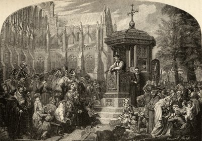 Hugh Latimer (c.1485-1555) predikend voor de stadsautoriteiten bij St. Paul