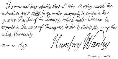 Humphrey Wanley door English School