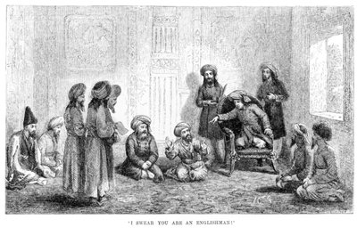 Ik zweer dat je een Engelsman bent: de vermomming van de auteur wordt onthuld in Herat, uit Travels in Central Asia...in...1863, 1864 door Arminius Vambery door English School