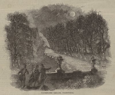 Verlichte waterval, Chatsworth door English School