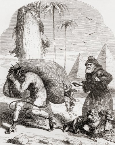 Illustratie naar George Cruikshank voor het gedicht 