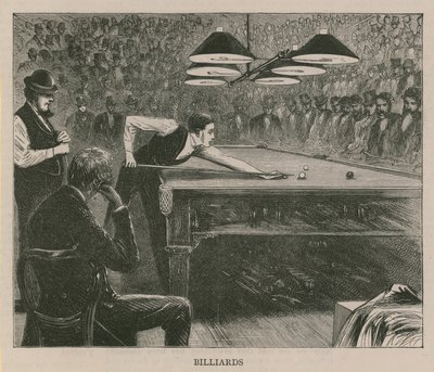 Illustratie van mannen die biljarten door English School