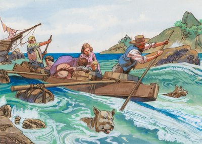 Illustratie voor Swiss Family Robinson door English School
