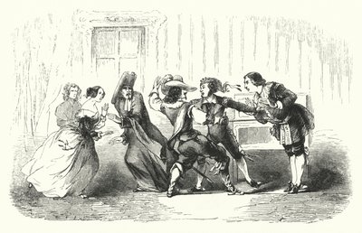 Illustratie voor De Barbier van Sevilla door Rossini (gravure) door English School
