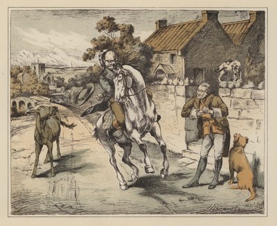 Illustratie voor The Diverting History of John Gilpin door William Cowper door English School