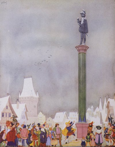 Illustratie voor De Gelukkige Prins door Oscar Wilde door English School