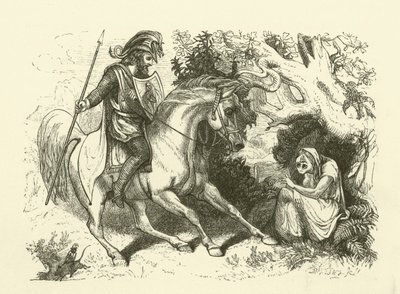 Illustratie voor De Geschiedenis van Sir Thomas Thumb (gravure) door English School