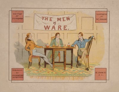 Illustratie voor De mannen van Ware, ca. 1880 (kleurenlitho) door English School