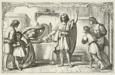 Illustratie voor De Pelgrimsreis van John Bunyan door English School