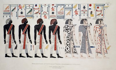 Illustratie uit de Graven van de Koningen in Thebe, ontdekt door G. Belzoni, prent gepubliceerd 1820 door English School