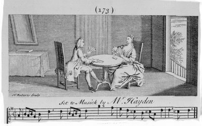 Illustratie bij Bladmuziek van Joseph Haydn, gegraveerd door H. Roberts door English School