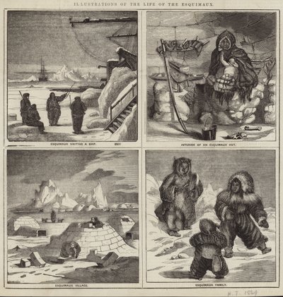Illustraties van het leven van de Eskimo