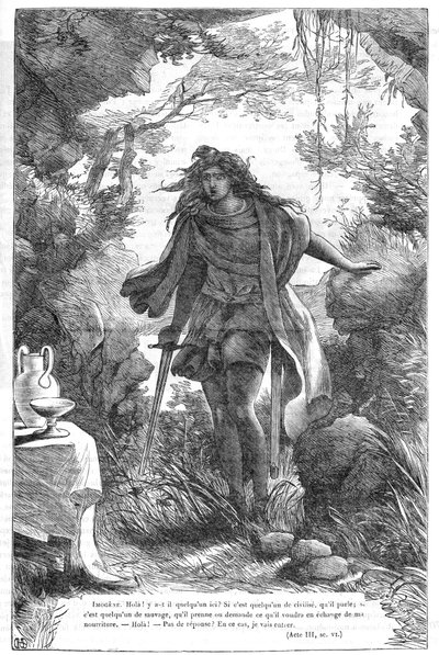 Imogen in Cymbeline - (De tragedie van Cymbeline, koning van Brittannië) - Illustratie in 