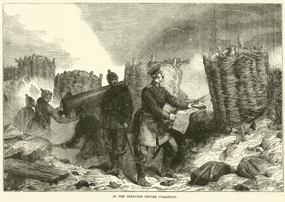 In de loopgraven voor Straatsburg, september 1870 door English School