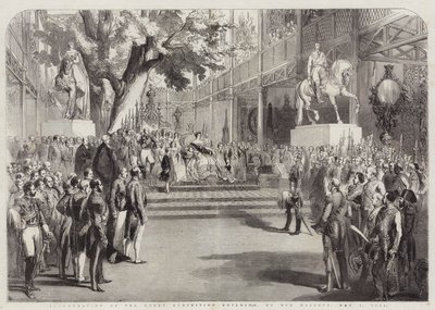 Inhuldiging van het Grote Tentoonstellingsgebouw door Hare Majesteit door English School