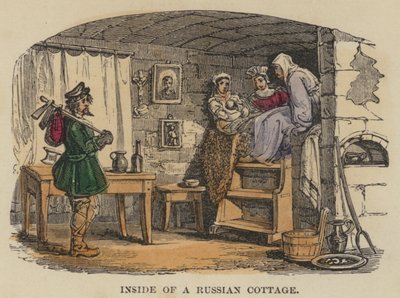 Binnenkant van een Russische cottage door English School