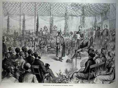Installatie van de Maharadja van Burdwan, Bengalen door English School