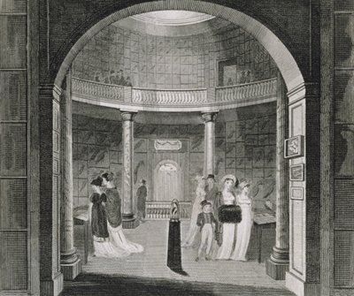 Binnenaanzicht van het Leverian Museum, 1806 door English School
