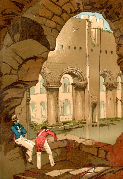 Interieur van Rochester Castle, Rochester, Kent, Zuidoost-Engeland, uit Old England: A Pictorial Museum, uitgegeven 1847 door English School