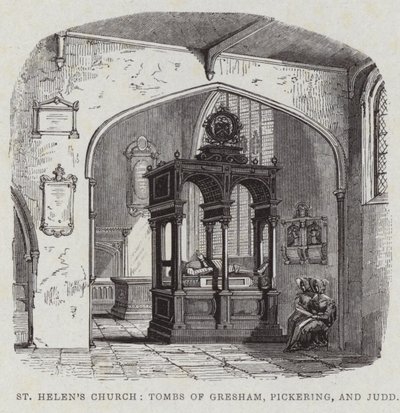 Interieur van St Helens Bishopsgate door English School