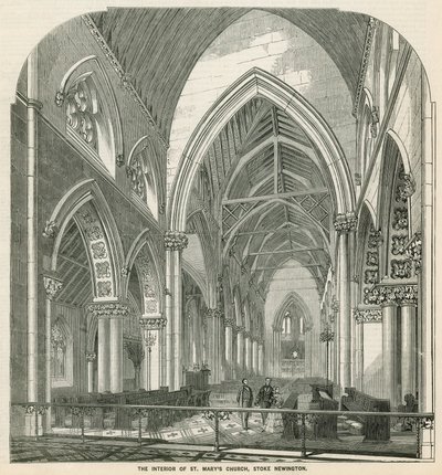 Interieur van de St Marys Kerk in Stoke Newington door English School