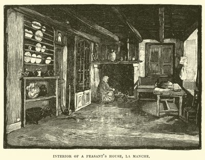 Interieur van een boerenhuis, La Manche door English School
