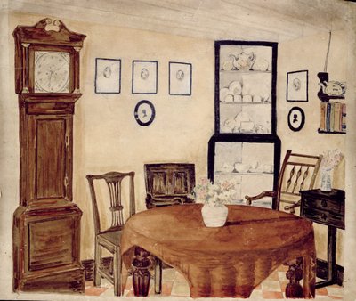 Interieur van een Antiekhandelaarshuis, ca. 1870 door English School