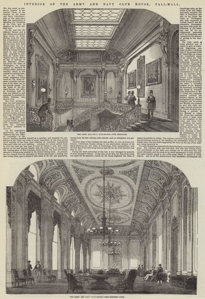 Interieur van het Army and Navy Club House, Pall-Mall door English School