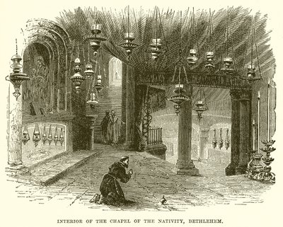 Interieur van de Kapel van de Geboorte, Bethlehem door English School