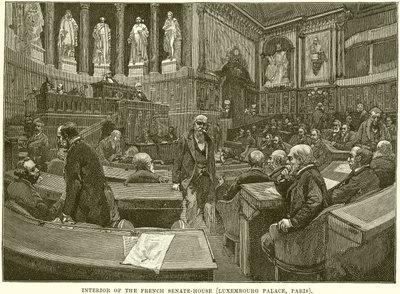 Interieur van het Franse Senaatshuis (Luxembourg Paleis, Parijs) door English School