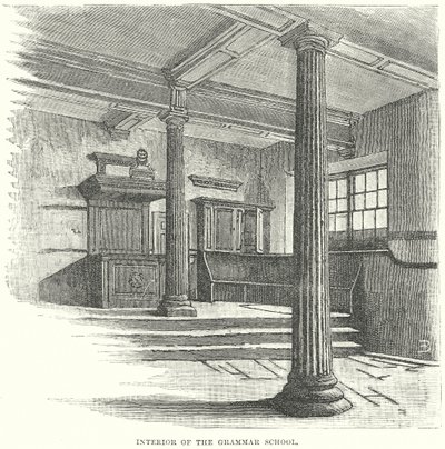 Interieur van het gymnasium (gravure) door English School